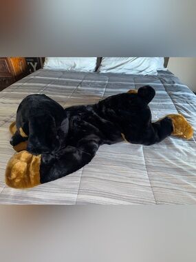 Large Black and Brown Plush Dog Stuffed Animal